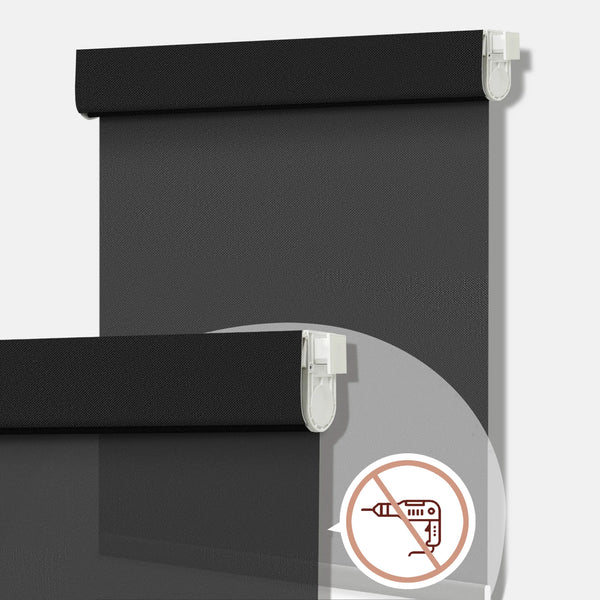No Drill Window Shades: Blackout & Sheer