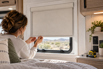 Repairing RV blinds by adjusting the roller shade
