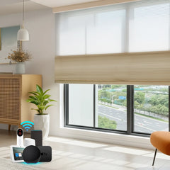 Bringnox Motorized Blackout＆Light Filtering Day Night Cellular Shades