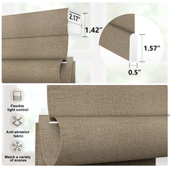Bringnox Blackout Motorized Roman Shades Linen