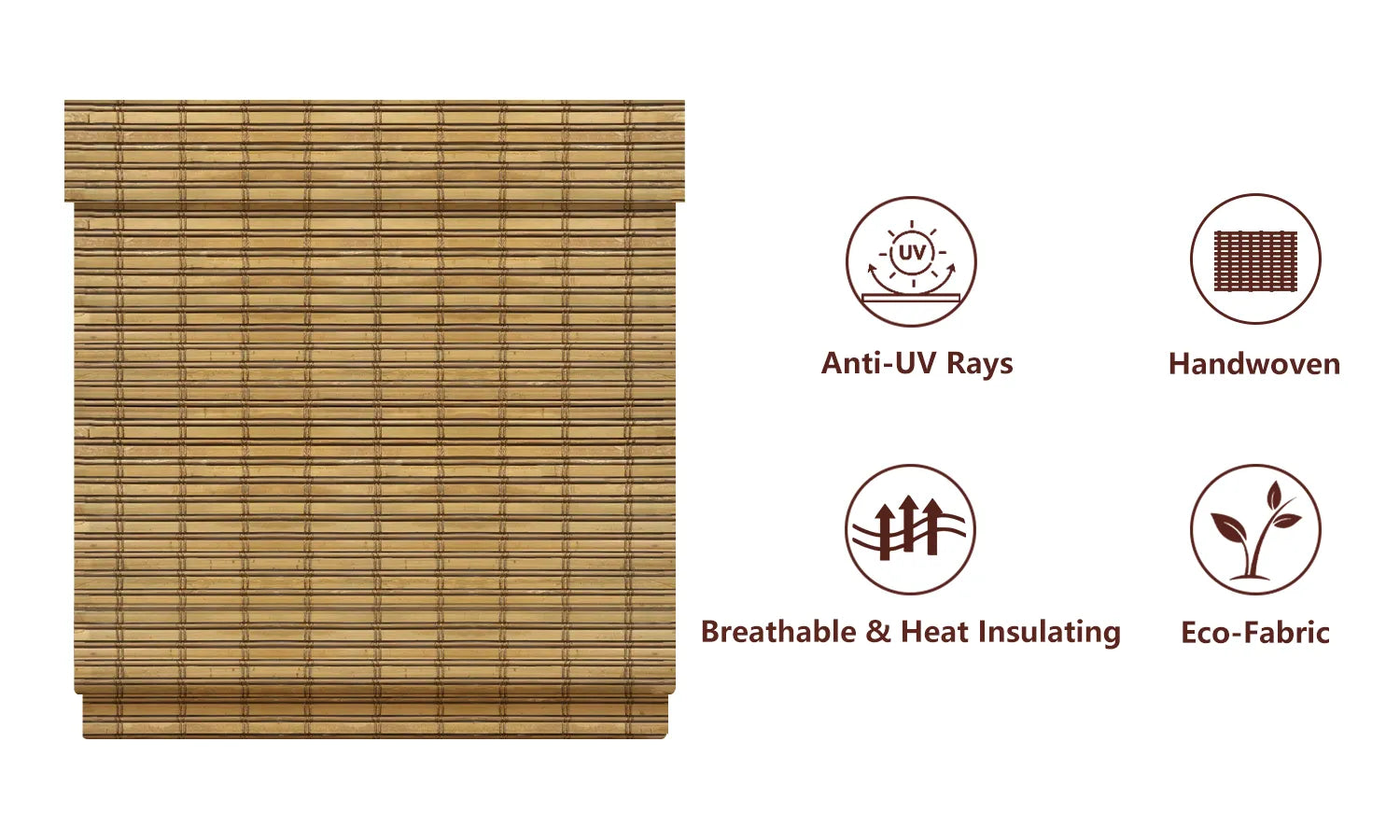 Bringnox No Drill Bamboo Shades