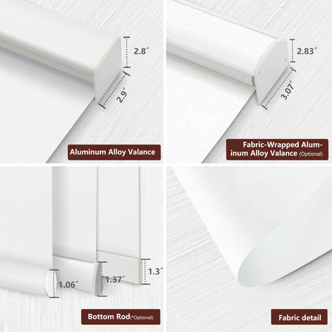 Bringnox Hardwired Motorized Roller Shades 100% Blackout Treebark