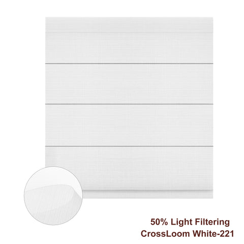 Bringnox Light Filtering 50% Blackout Motorized Roman Shades CrossLoom