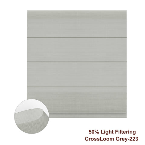 Bringnox Light Filtering 50% Blackout Motorized Roman Shades CrossLoom
