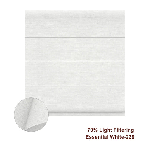 Bringnox Light Filtering 70% Blackout Motorized Roman Shades Essential