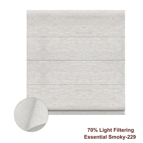Bringnox Light Filtering 70% Blackout Motorized Roman Shades Essential