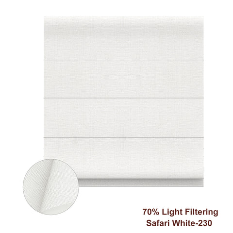 Bringnox Light Filtering 70% Blackout Motorized Roman Shades Safari
