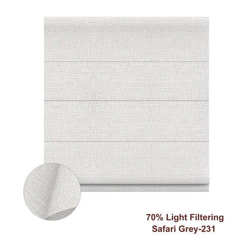 Bringnox Light Filtering 70% Blackout Motorized Roman Shades Safari