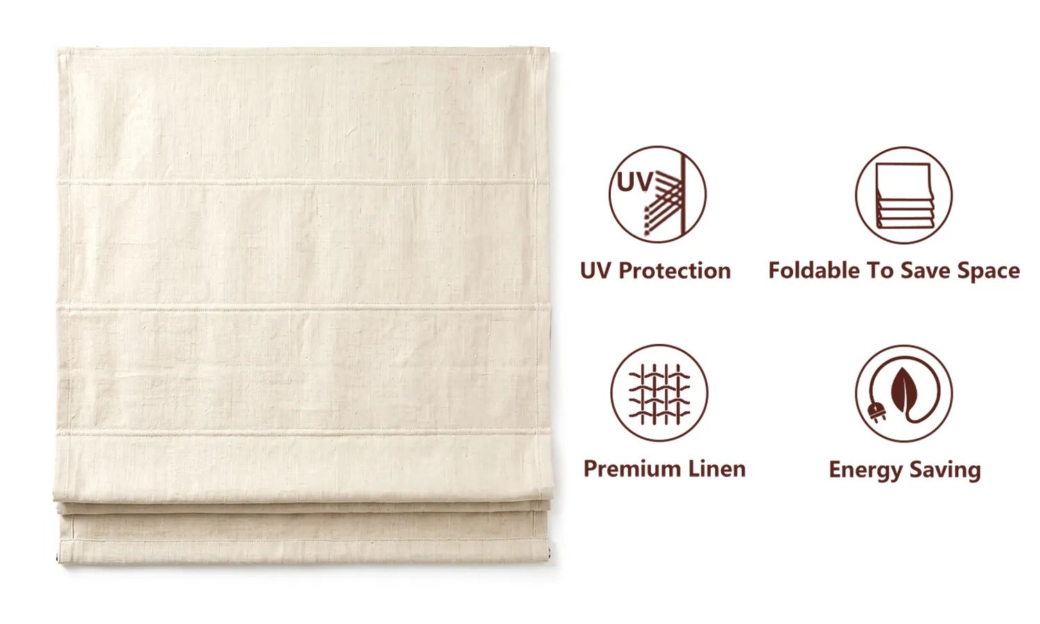 Yoolax Linen Roman Blinds UV Protect.