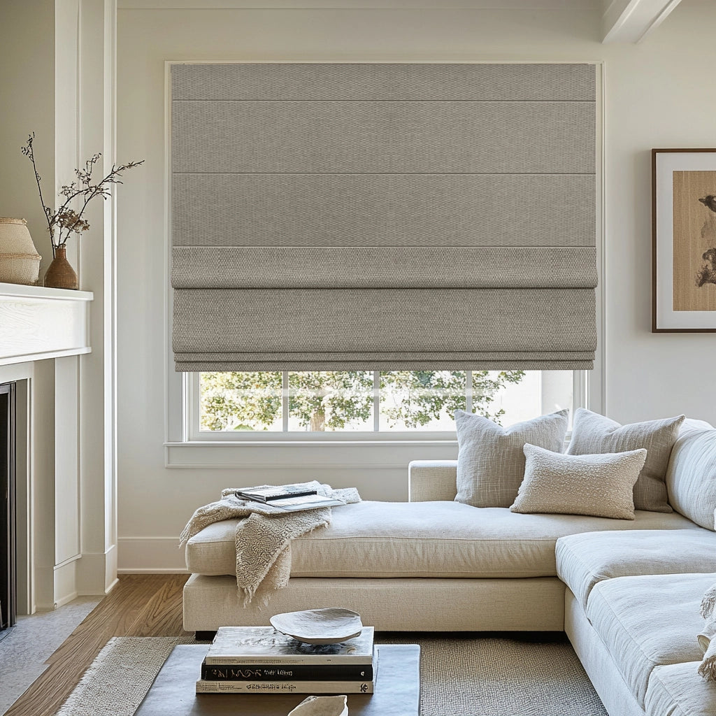 Bringnox Blackout Motorized Roman Shades Woven