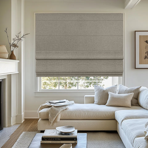 Bringnox Blackout Motorized Roman Shades Woven