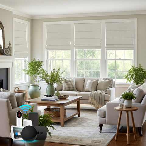 Bringnox 100% Blackout Motorized Roman Shades Dream