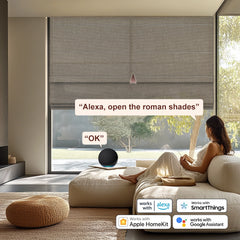 Bringnox Blackout Motorized Roman Shades Woven