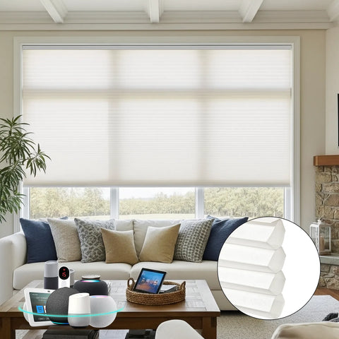 Bringnox Light Filtering Motorized Cellular Shades Prestige