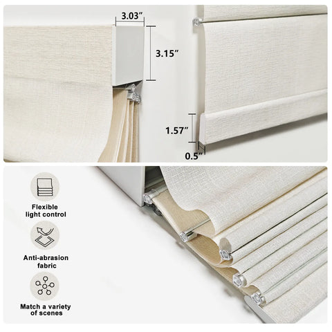 Bringnox 100% Blackout Motorized Roman Shades Dream