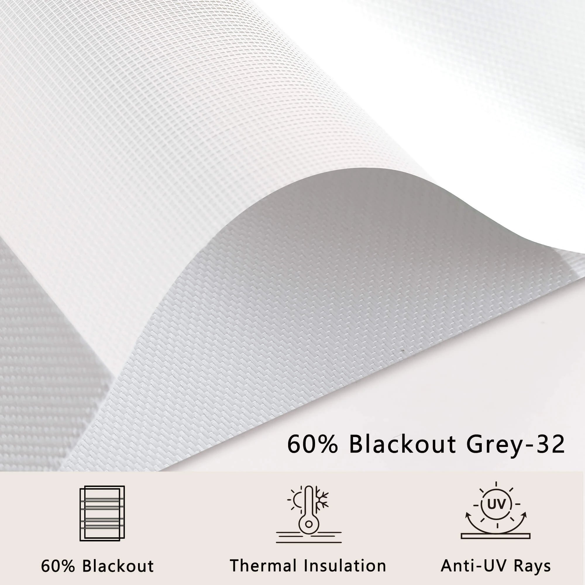 Motorized Zebra Roller Blinds 60% Blackout Grey