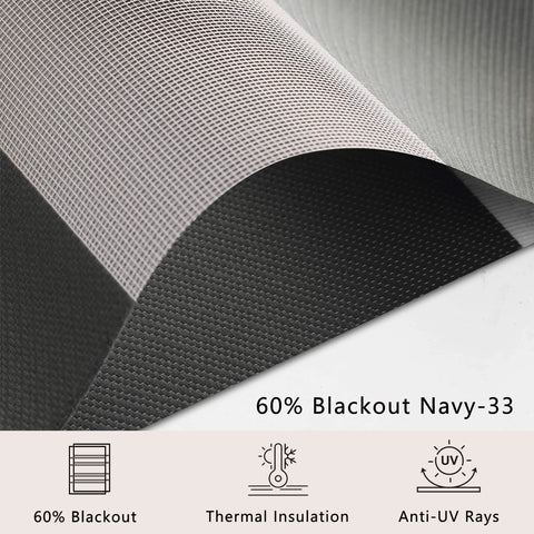 Motorized Zebra Roller Blinds 60% Blackout Black