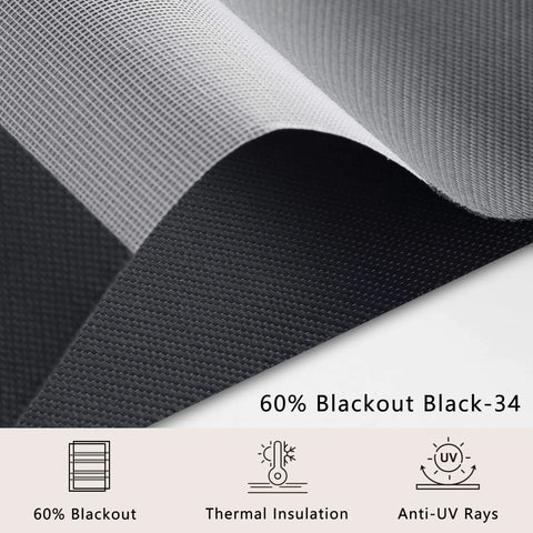 Motorized Zebra Roller Blinds 60% Blackout Black