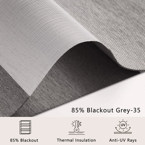 Motorized Zebra Roller Blinds 85% Blackout Grey