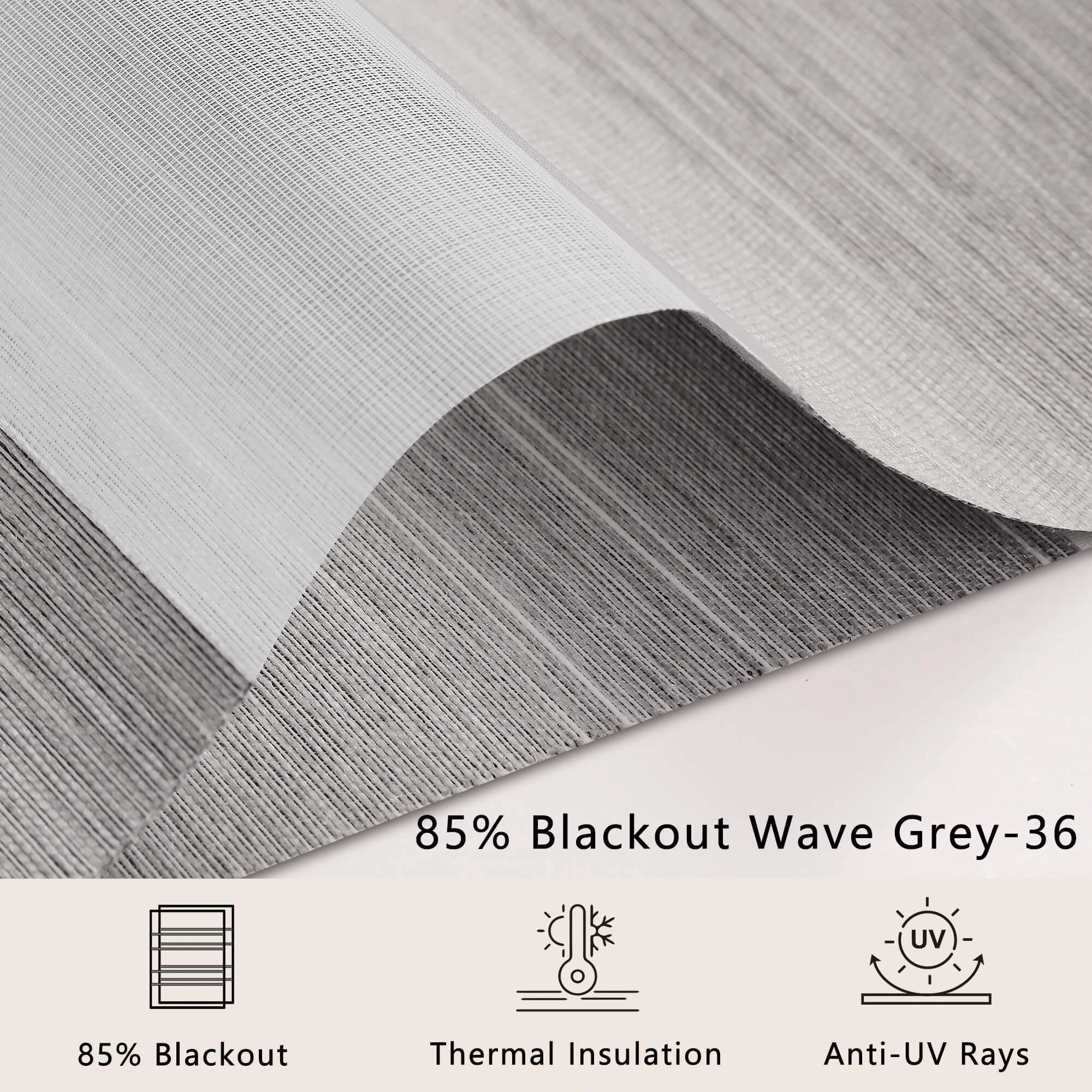 Motorized Zebra Roller Blinds 85% Blackout Grey