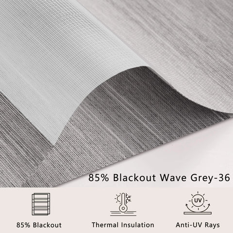 Motorized Zebra Roller Blinds 85% Blackout Grey