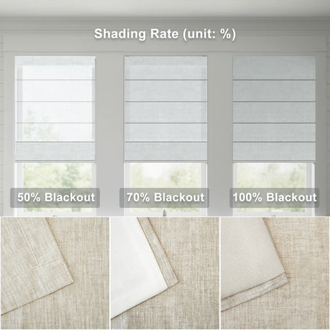 Bringnox 50%/70%/100% Blackout Motorized Linen Roman Shades