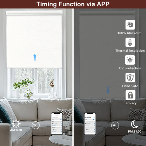 Bringnox Motorized Roller Shades 100% Blackout Westray