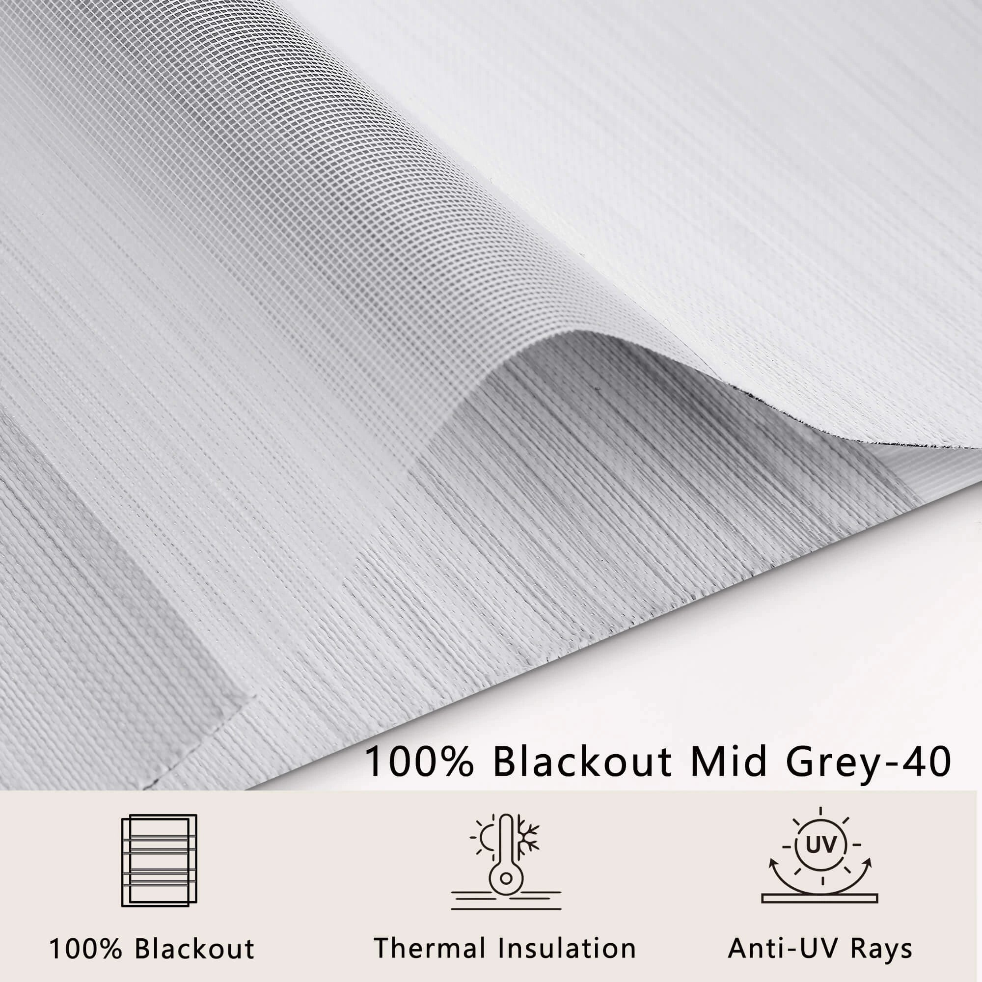 Motorized Zebra Roller Blinds 100% Blackout Grey