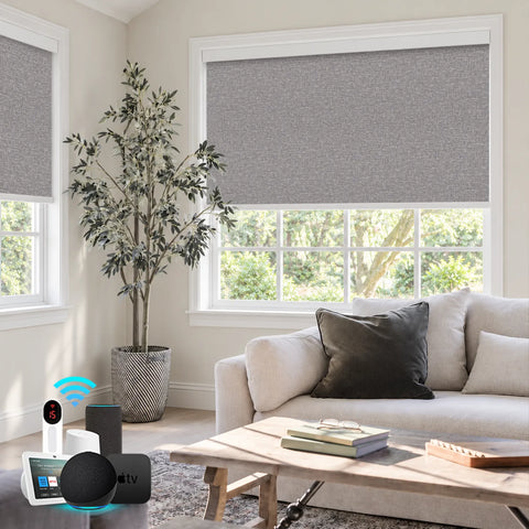 Bringnox Motorized Roller Shades 100% Blackout Frost