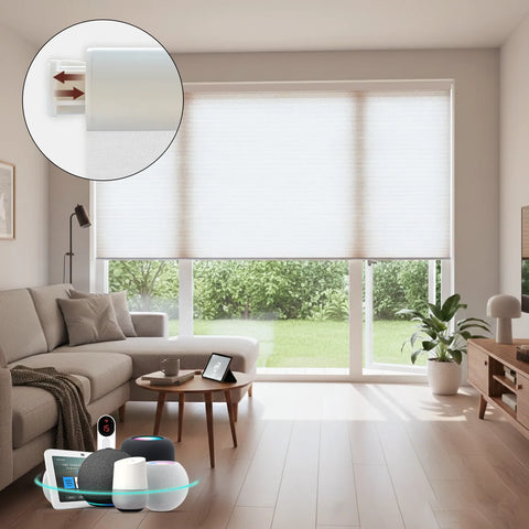 Bringnox No Drill Motorized Cellular Light Filtering Shades