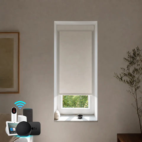 Bringnox 10-18 Inch Small Window Motorized Roller Shades 100% Blackout