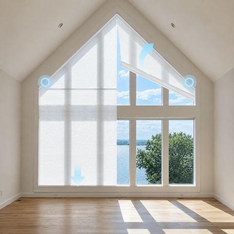 Bringnox Light Filtering Motorized Trapezoid Cellular Shades