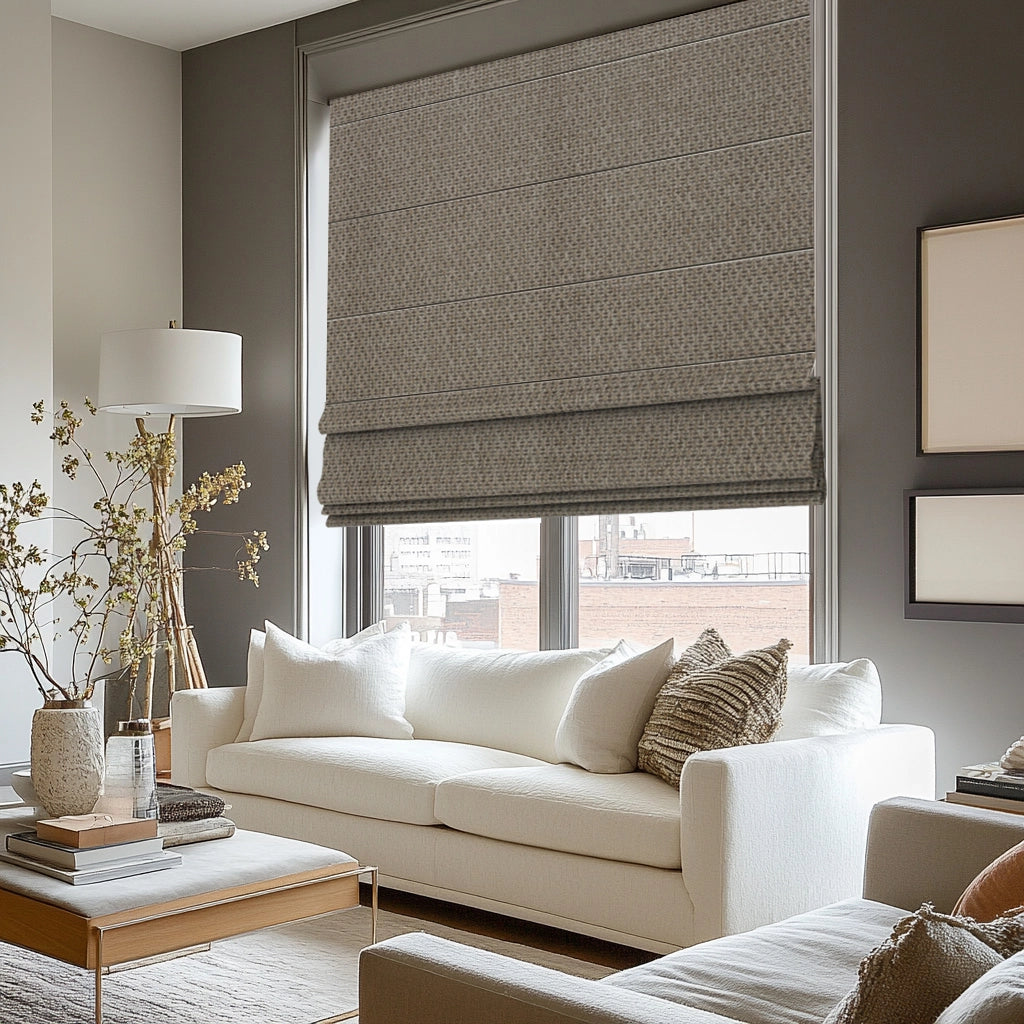 Bringnox Light Filtering Motorized Roman Shades Woven