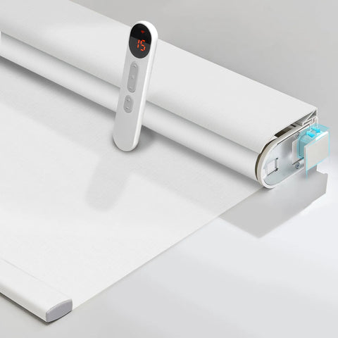 Bringnox No Drill Motorized Roller Shades 50% Blackout Sunscreen