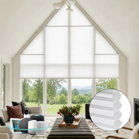 Bringnox Light Filtering Motorized Trapezoid Cellular Shades