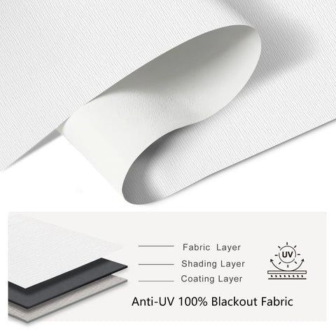 Bringnox No Drill Motorized Roller Shades 100% Blackout Treebark