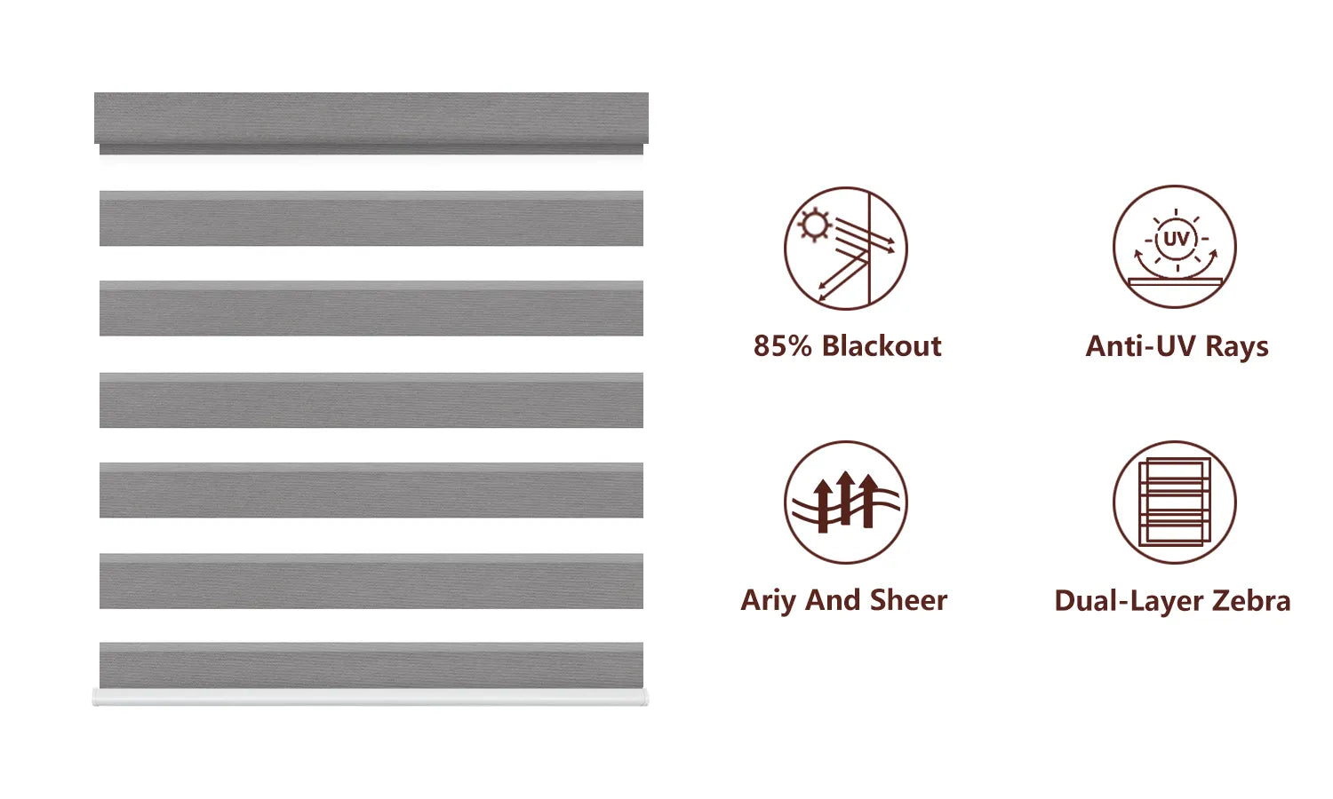Ariel Dual-Layer Zebra Shades 85% Blackout