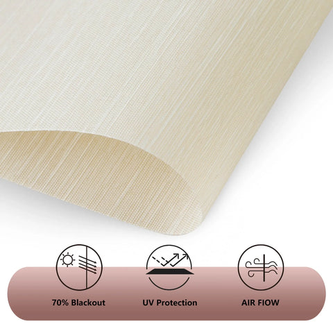 Bringnox Hardwired Motorized Light Filtering Roller Shades 70% Blackout Essential