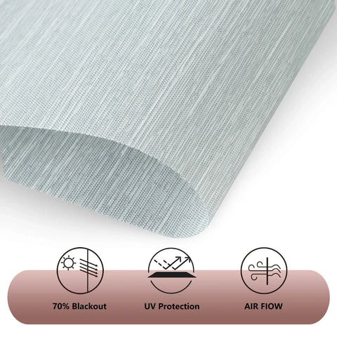 Bringnox Hardwired Motorized Light Filtering Roller Shades 70% Blackout Essential