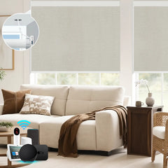 Bringnox Hardwired Motorized Roller Shades 100% Blackout Bermuda