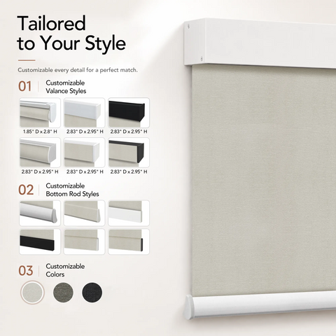 Bringnox Motorized Roller Shades 100% Blackout Bermuda