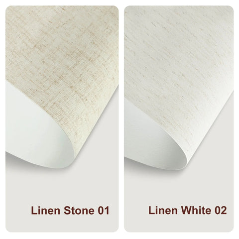 Bringnox Hardwired Motorized Roller Shades 100% Blackout Linen