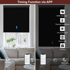 Bringnox Hardwired Motorized Roller Shades 100% Blackout Vinyl