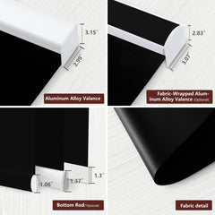 Bringnox Hardwired Motorized Roller Shades 100% Blackout Vinyl