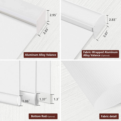 Bringnox Hardwired Motorized Light Filtering Roller Shades 50% Blackout Sunscreen