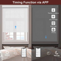 Bringnox Hardwired Motorized Light Filtering Roller Shades 70% Blackout Essential