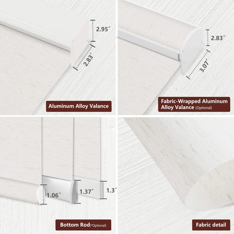 Bringnox Hardwired Motorized Light Filtering Roller Shades 70% Blackout Linen