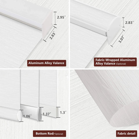 Bringnox Hardwired Motorized Light Filtering Roller Shades 70% Blackout Safari