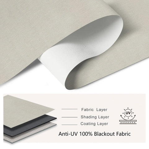 Bringnox Hardwired Motorized Roller Shades 100% Blackout Bermuda