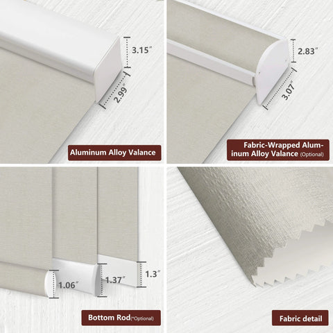 Bringnox Hardwired Motorized Roller Shades 100% Blackout Bermuda